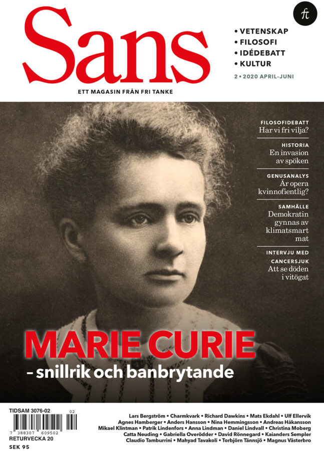 Sans 2/2020: Marie Curie, vidskepelse och den fri viljans vara eller icke vara, bound